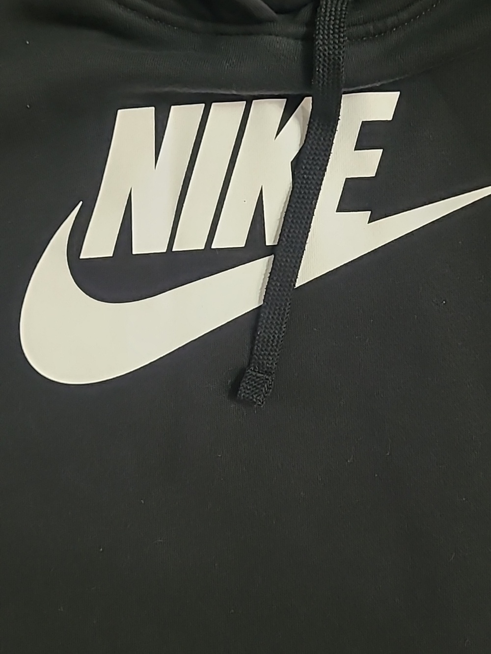 Nike Black Hoodie with White Logo Size Xl Fleece Lining - Picture 3 of 7